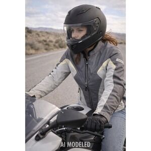 First Gear Women's mesh Motorcycle Jacket Gray Reflective Riding jacket Small